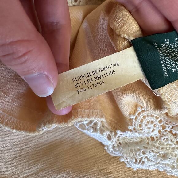 Lauren Jeans Co Ralph Lauren Lace Trim Jacket L Peach Boho Romantic Cotton - Picture 9 of 9